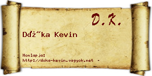 Dóka Kevin névjegykártya